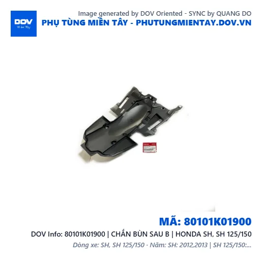 80101K01900 | CHẮN BÙN SAU B | HONDA SH, SH 125/150 — 80101K01900