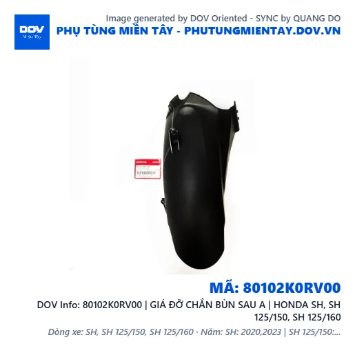 80102K0RV00 | GIÁ ĐỠ CHẮN BÙN SAU A | HONDA SH, SH 125/150, SH 125/160 — 80102K0RV00
