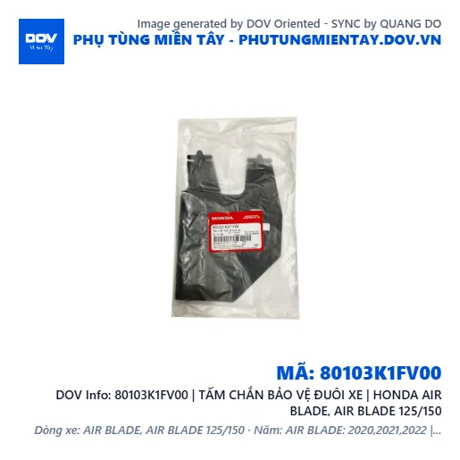 80103K1FV00 | TẤM CHẮN BẢO VỆ ĐUÔI XE | HONDA AIR BLADE, AIR BLADE 125/150 — 80103K1FV00