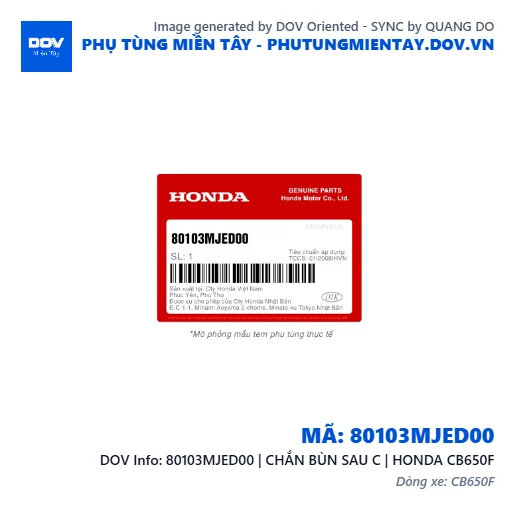 80103MJED00 | CHẮN BÙN SAU C | HONDA CB650F — 80103MJED00
