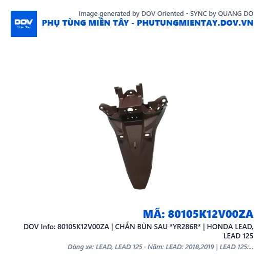 80105K12V00ZA | CHẮN BÙN SAU *YR286R* | HONDA LEAD, LEAD 125 — 80105K12V00ZA