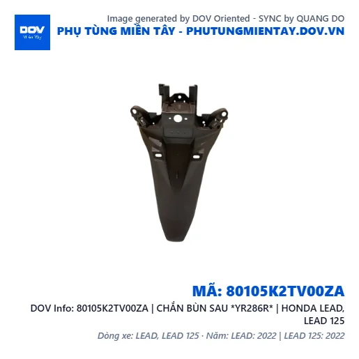 80105K2TV00ZA | CHẮN BÙN SAU *YR286R* | HONDA LEAD, LEAD 125 — 80105K2TV00ZA