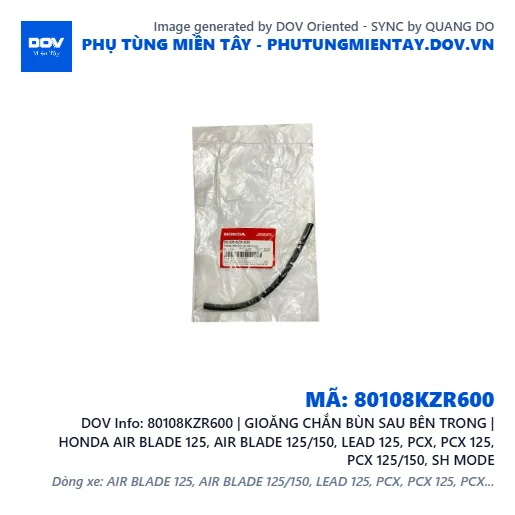 80108KZR600 | GIOĂNG CHẮN BÙN SAU BÊN TRONG | HONDA AIR BLADE 125, AIR BLADE 125/150, LEAD 125, PCX, PCX 125, PCX 125/150, SH MODE — 80108KZR600
