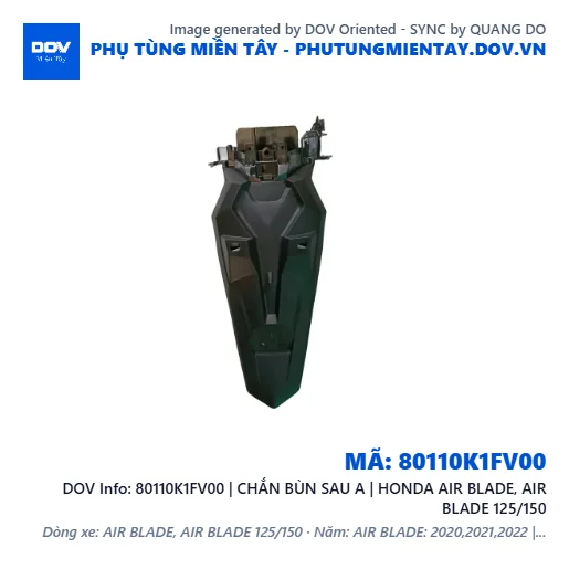 80110K1FV00 | CHẮN BÙN SAU A | HONDA AIR BLADE, AIR BLADE 125/150 — 80110K1FV00