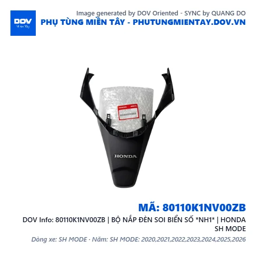 80110K1NV00ZB | BỘ NẮP ĐÈN SOI BIỂN SỐ *NH1* | HONDA SH MODE — 80110K1NV00ZB