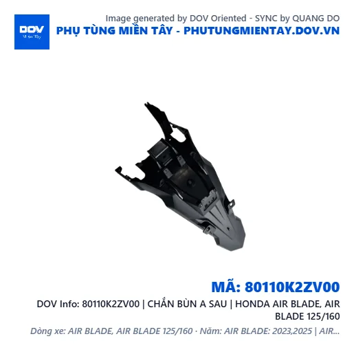 80110K2ZV00 | CHẮN BÙN A SAU | HONDA AIR BLADE, AIR BLADE 125/160 — 80110K2ZV00