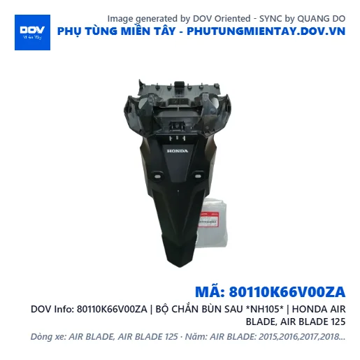 80110K66V00ZA | BỘ CHẮN BÙN SAU *NH105* | HONDA AIR BLADE, AIR BLADE 125 — 80110K66V00ZA
