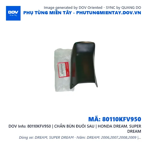 80110KFV950 | CHẮN BÙN ĐUÔI SAU | HONDA DREAM, SUPER DREAM — 80110KFV950