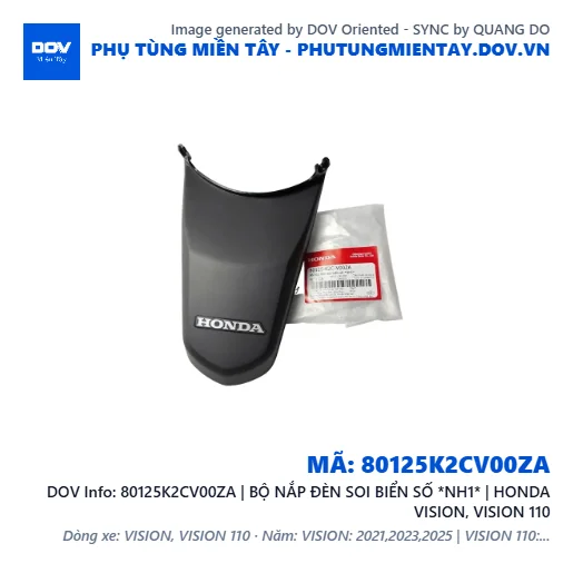 80125K2CV00ZA | BỘ NẮP ĐÈN SOI BIỂN SỐ *NH1* | HONDA VISION, VISION 110 — 80125K2CV00ZA