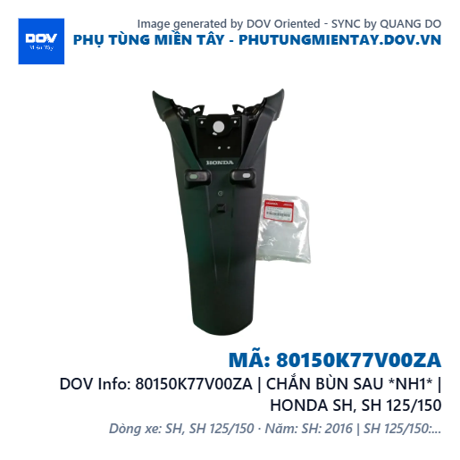 80150K77V00ZA | CHẮN BÙN SAU *NH1* | HONDA SH, SH 125/150 — 80150K77V00ZA