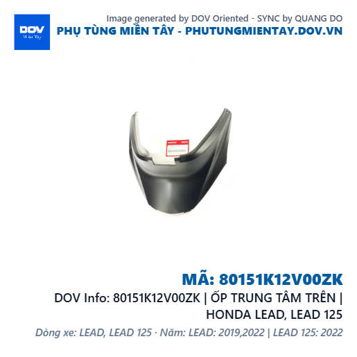 80151K12V00ZK | ỐP TRUNG TÂM TRÊN | HONDA LEAD, LEAD 125 — 80151K12V00ZK