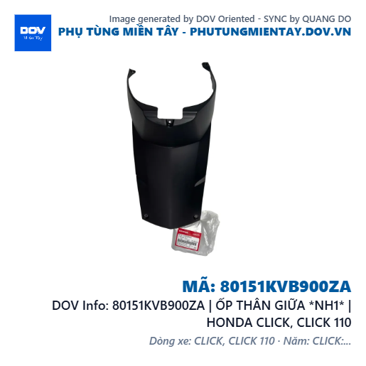 80151KVB900ZA | ỐP THÂN GIỮA *NH1* | HONDA CLICK, CLICK 110 — 80151KVB900ZA