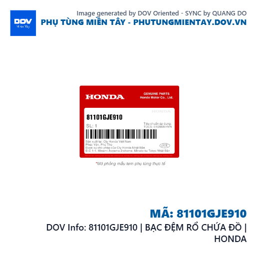 81101GJE910 | BẠC ĐỆM RỔ CHỨA ĐỒ | HONDA  — 81101GJE910