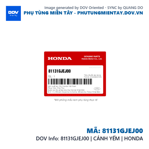 81131GJEJ00 | CÁNH YẾM | HONDA  — 81131GJEJ00