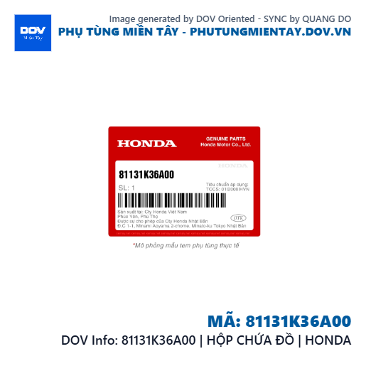 81131K36A00 | HỘP CHỨA ĐỒ | HONDA  — 81131K36A00