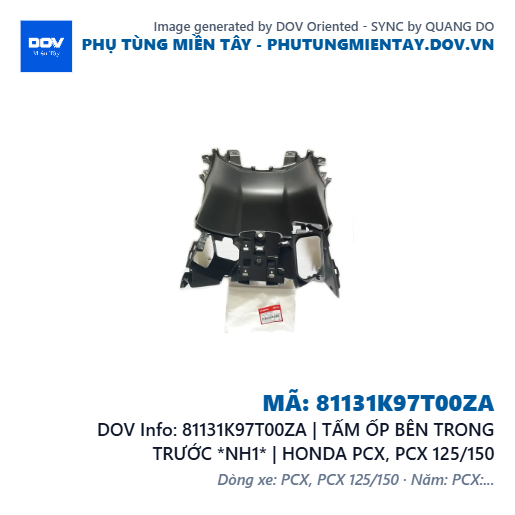 81131K97T00ZA | TẤM ỐP BÊN TRONG TRƯỚC *NH1* | HONDA PCX, PCX 125/150 — 81131K97T00ZA