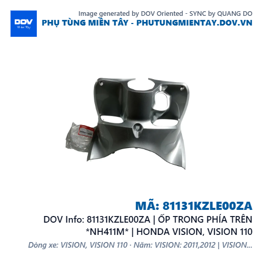 81131KZLE00ZA | ỐP TRONG PHÍA TRÊN *NH411M* | HONDA VISION, VISION 110 — 81131KZLE00ZA