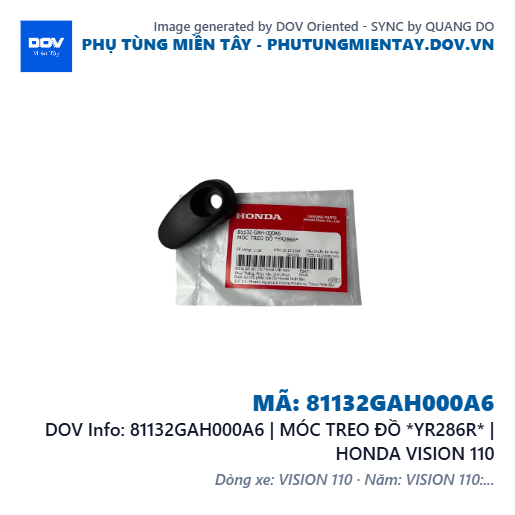 81132GAH000A6 | MÓC TREO ĐỒ *YR286R* | HONDA VISION 110 — 81132GAH000A6