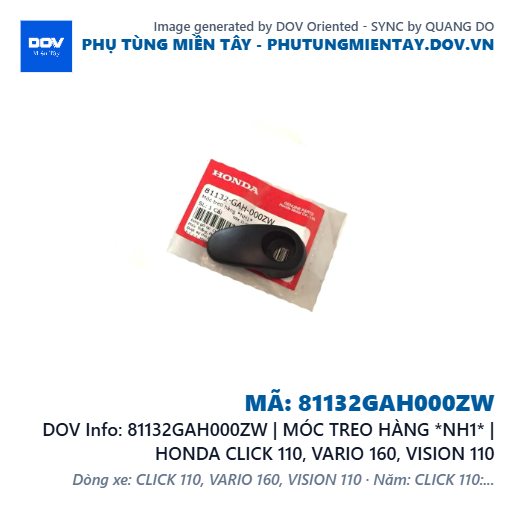81132GAH000ZW | MÓC TREO HÀNG *NH1* | HONDA CLICK 110, VARIO 160, VISION 110 — 81132GAH000ZW