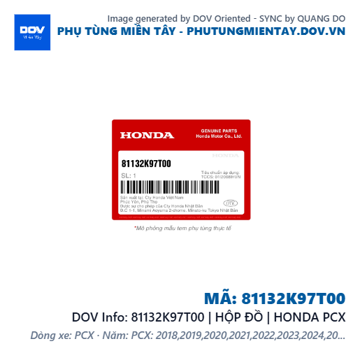 81132K97T00 | HỘP ĐỒ | HONDA PCX — 81132K97T00