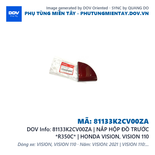 81133K2CV00ZA | NẮP HỘP ĐỒ TRƯỚC *R350C* | HONDA VISION, VISION 110 — 81133K2CV00ZA