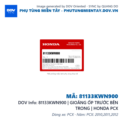 81133KWN900 | GIOĂNG ỐP TRƯỚC BÊN TRONG | HONDA PCX — 81133KWN900