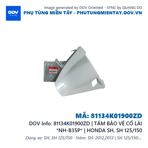 81134K01900ZD | TẤM BẢO VỆ CỔ LÁI *NH-B35P* | HONDA SH, SH 125/150 — 81134K01900ZD