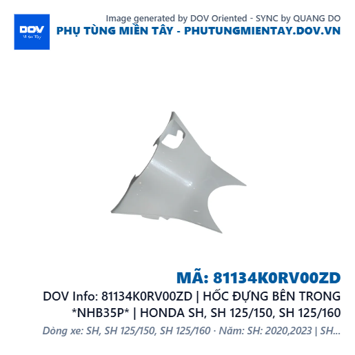81134K0RV00ZD | HỐC ĐỰNG BÊN TRONG *NHB35P* | HONDA SH, SH 125/150, SH 125/160 — 81134K0RV00ZD