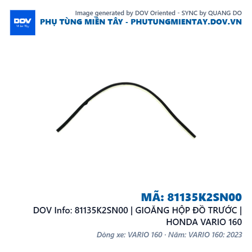 81135K2SN00 | GIOĂNG HỘP ĐỒ TRƯỚC | HONDA VARIO 160 — 81135K2SN00