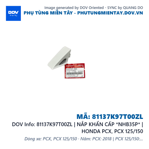 81137K97T00ZL | NẮP KHẨN CẤP *NHB35P* | HONDA PCX, PCX 125/150 — 81137K97T00ZL