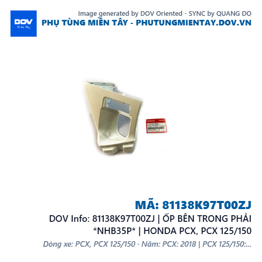81138K97T00ZJ | ỐP BÊN TRONG PHẢI *NHB35P* | HONDA PCX, PCX 125/150 — 81138K97T00ZJ
