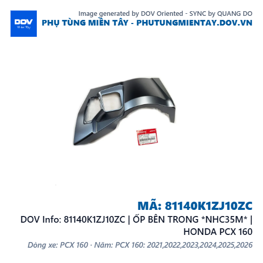 81140K1ZJ10ZC | ỐP BÊN TRONG *NHC35M* | HONDA PCX 160 — 81140K1ZJ10ZC