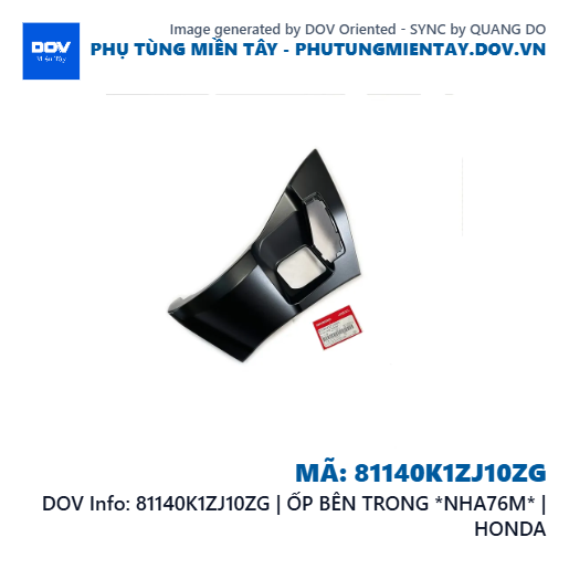 81140K1ZJ10ZG | ỐP BÊN TRONG *NHA76M* | HONDA — 81140K1ZJ10ZG