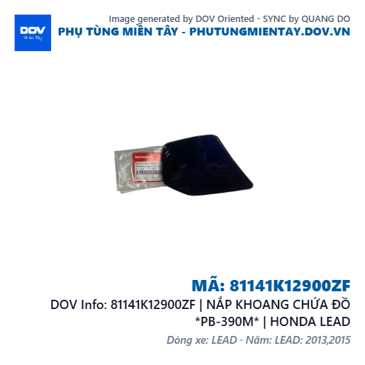81141K12900ZF | NẮP KHOANG CHỨA ĐỒ *PB-390M* | HONDA LEAD — 81141K12900ZF