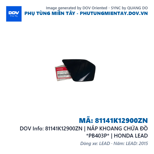 81141K12900ZN | NẮP KHOANG CHỨA ĐỒ *PB403P* | HONDA LEAD — 81141K12900ZN