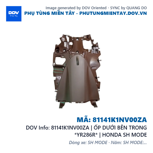 81141K1NV00ZA | ỐP DƯỚI BÊN TRONG *YR286R* | HONDA SH MODE — 81141K1NV00ZA