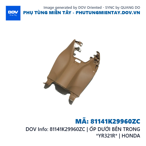 81141K29960ZC | ỐP DƯỚI BÊN TRONG *YR321R* | HONDA — 81141K29960ZC