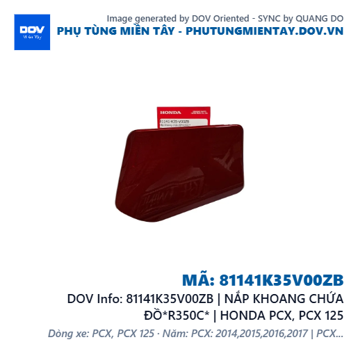 81141K35V00ZB | NẮP KHOANG CHỨA ĐỒ*R350C* | HONDA PCX, PCX 125 — 81141K35V00ZB