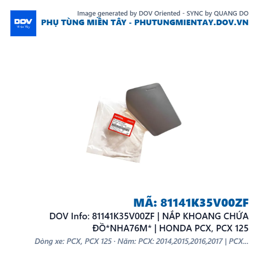 81141K35V00ZF | NẮP KHOANG CHỨA ĐỒ*NHA76M* | HONDA PCX, PCX 125 — 81141K35V00ZF