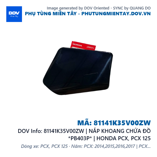 81141K35V00ZW | NẮP KHOANG CHỨA ĐỒ *PB403P* | HONDA PCX, PCX 125 — 81141K35V00ZW