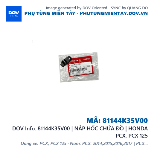 81144K35V00 | NẮP HỐC CHỨA ĐỒ | HONDA PCX, PCX 125 — 81144K35V00