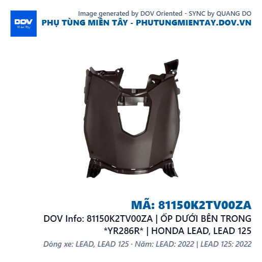81150K2TV00ZA | ỐP DƯỚI BÊN TRONG *YR286R* | HONDA LEAD, LEAD 125 — 81150K2TV00ZA