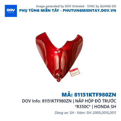 81151KTF980ZN | NẮP HỘP ĐỒ TRƯỚC *R350C* | HONDA SH — 81151KTF980ZN
