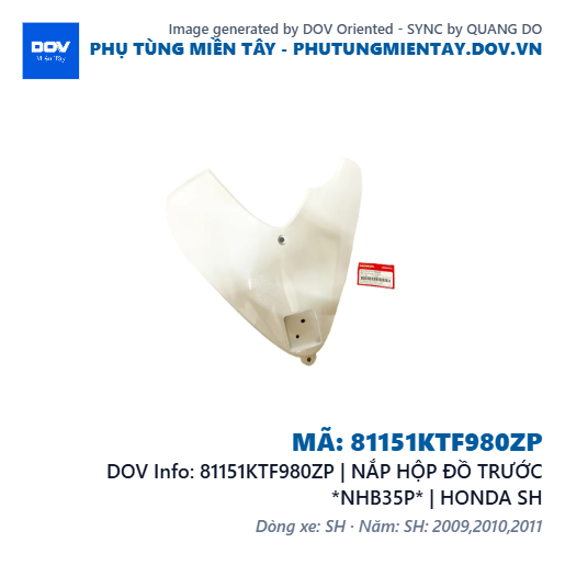 81151KTF980ZP | NẮP HỘP ĐỒ TRƯỚC *NHB35P* | HONDA SH — 81151KTF980ZP
