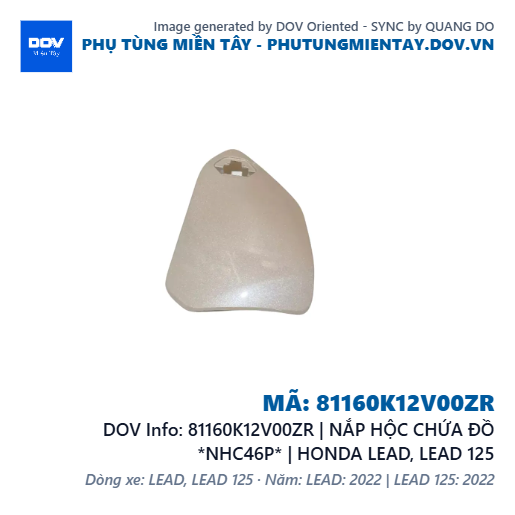 81160K12V00ZR | NẮP HỘC CHỨA ĐỒ *NHC46P* | HONDA LEAD, LEAD 125 — 81160K12V00ZR