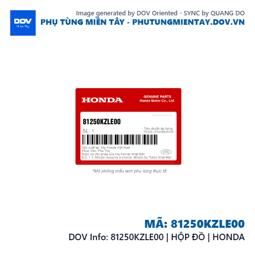 81250KZLE00 | HỘP ĐỒ | HONDA  — 81250KZLE00