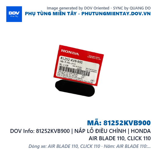 81252KVB900 | NẮP LỖ ĐIỀU CHỈNH | HONDA AIR BLADE 110, CLICK 110 — 81252KVB900