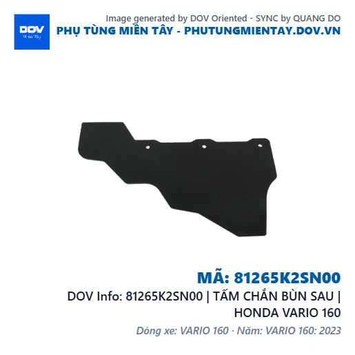 81265K2SN00 | TẤM CHẮN BÙN SAU | HONDA VARIO 160 — 81265K2SN00