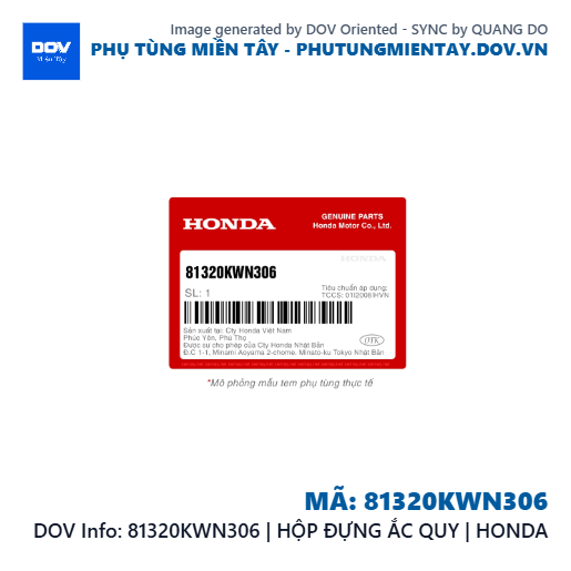 81320KWN306 | HỘP ĐỰNG ẮC QUY | HONDA  — 81320KWN306