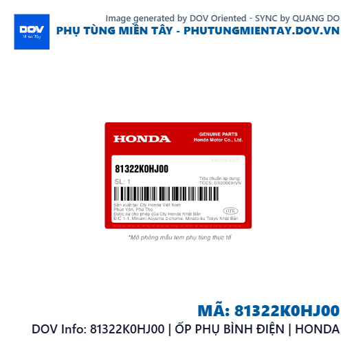 81322K0HJ00 | ỐP PHỤ BÌNH ĐIỆN | HONDA  — 81322K0HJ00